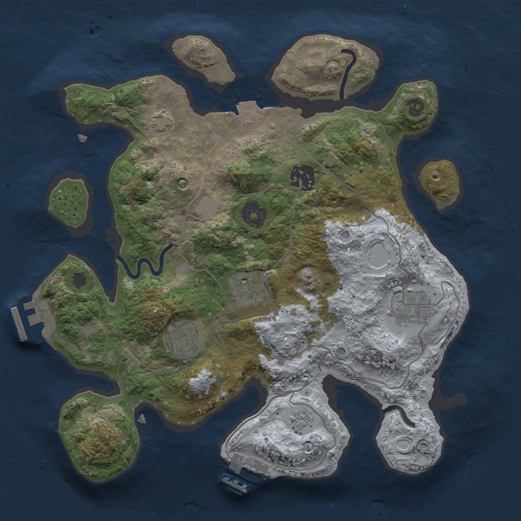 Rust Map: Procedural Map, Size: 3000, Seed: 87464846, 11 Monuments
