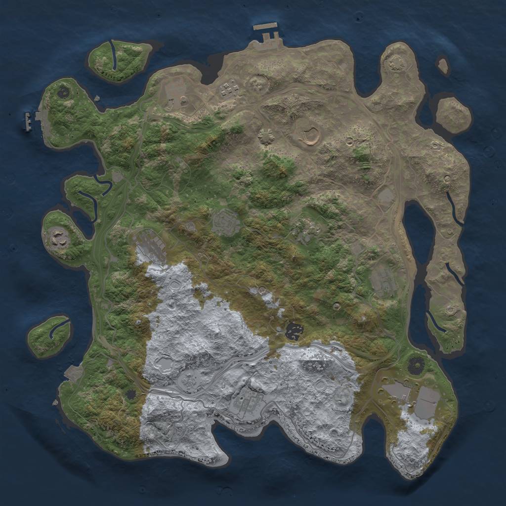 Rust Map: Procedural Map, Size: 4250, Seed: 452934, 19 Monuments