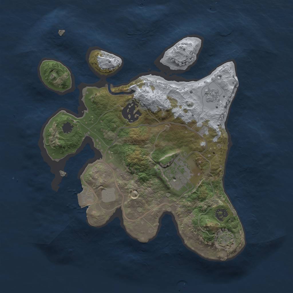 Rust Map: Procedural Map, Size: 2300, Seed: 793613345, 7 Monuments