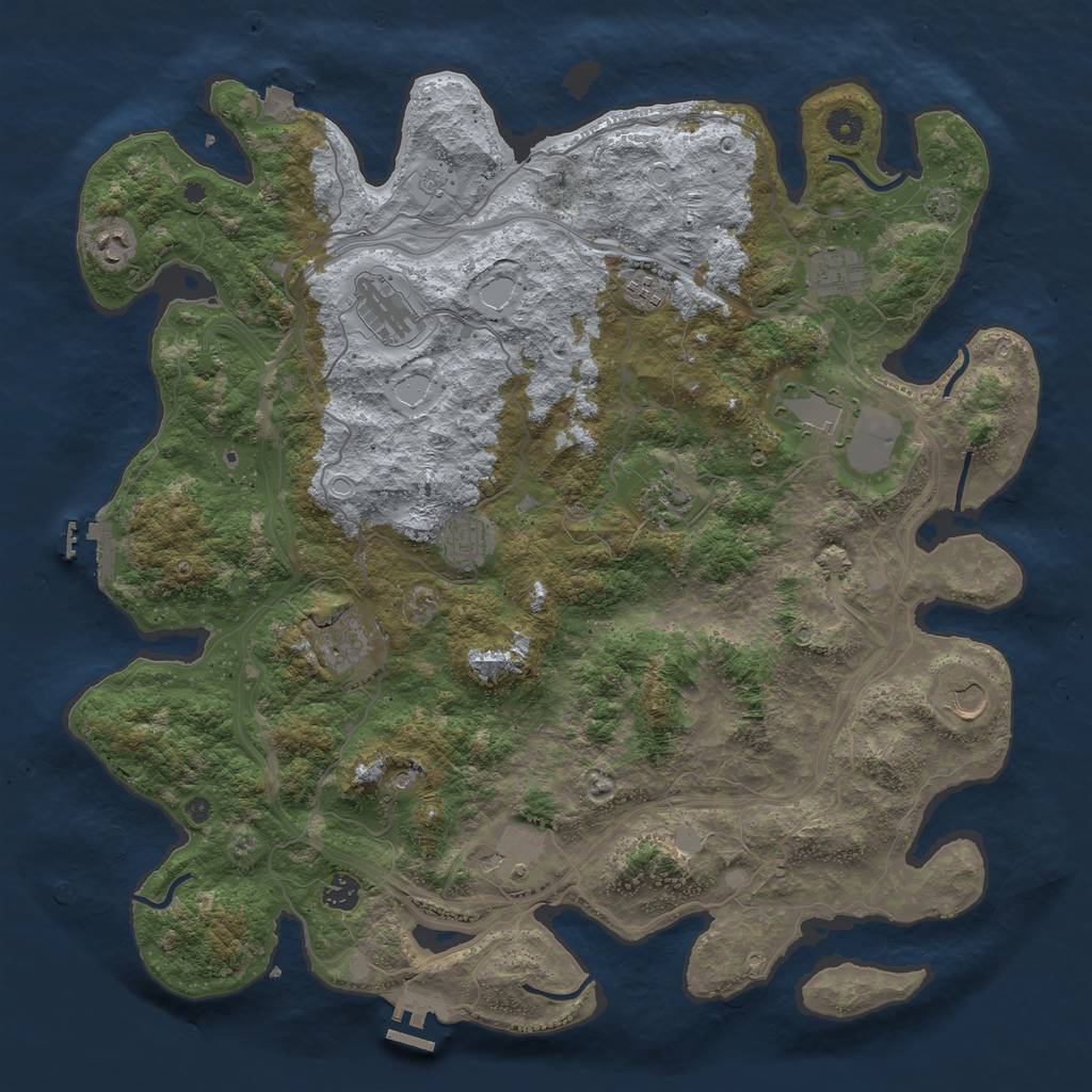 Rust Map: Procedural Map, Size: 4500, Seed: 83696798, 19 Monuments
