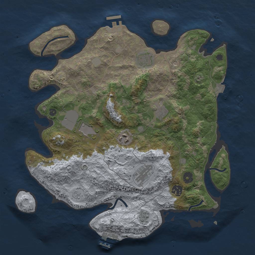Rust Map: Procedural Map, Size: 3500, Seed: 6072024, 15 Monuments