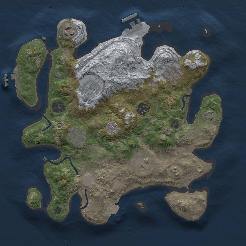 Rust Map: Procedural Map, Size: 3000, Seed: 11860, 14 Monuments