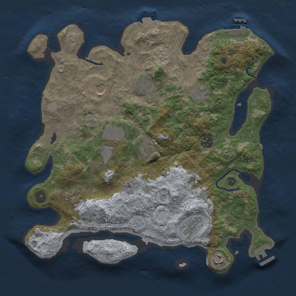 Rust Map: Procedural Map, Size: 3700, Seed: 318777588, 18 Monuments