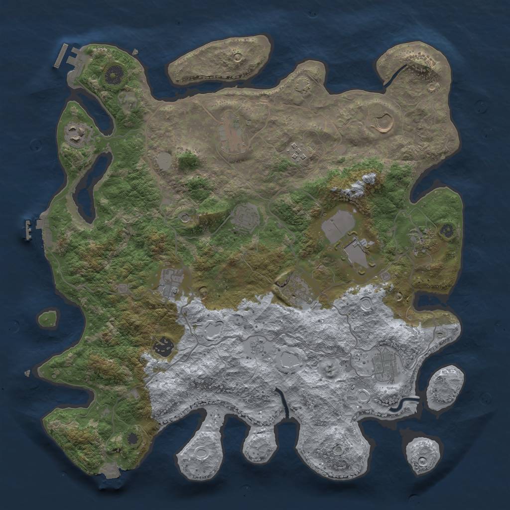 Rust Map: Procedural Map, Size: 4000, Seed: 8246, 19 Monuments