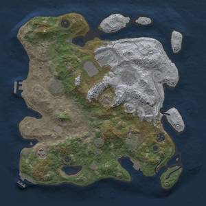 Thumbnail Rust Map: Procedural Map, Size: 3500, Seed: 11941458, 16 Monuments