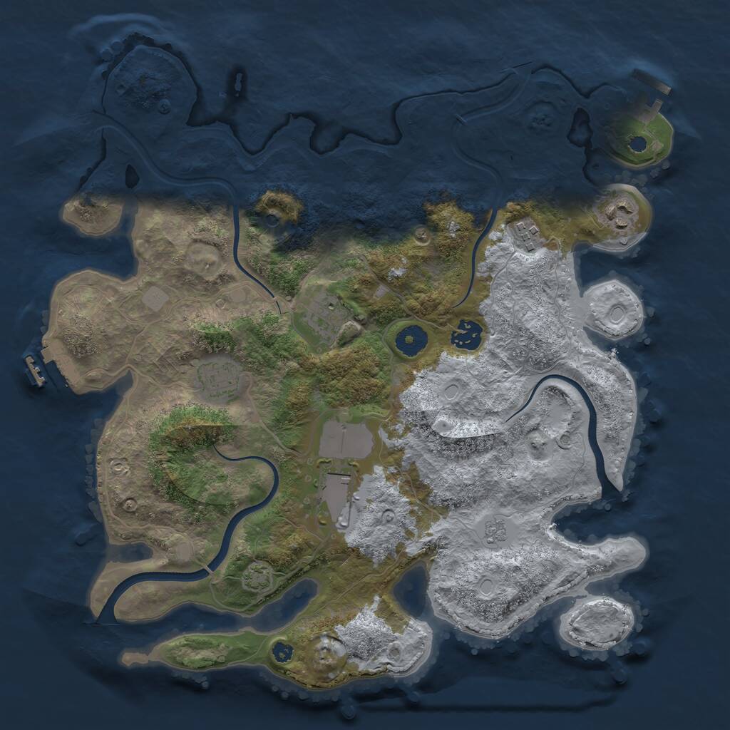 Rust Map: Procedural Map, Size: 3600, Seed: 1082024, 12 Monuments