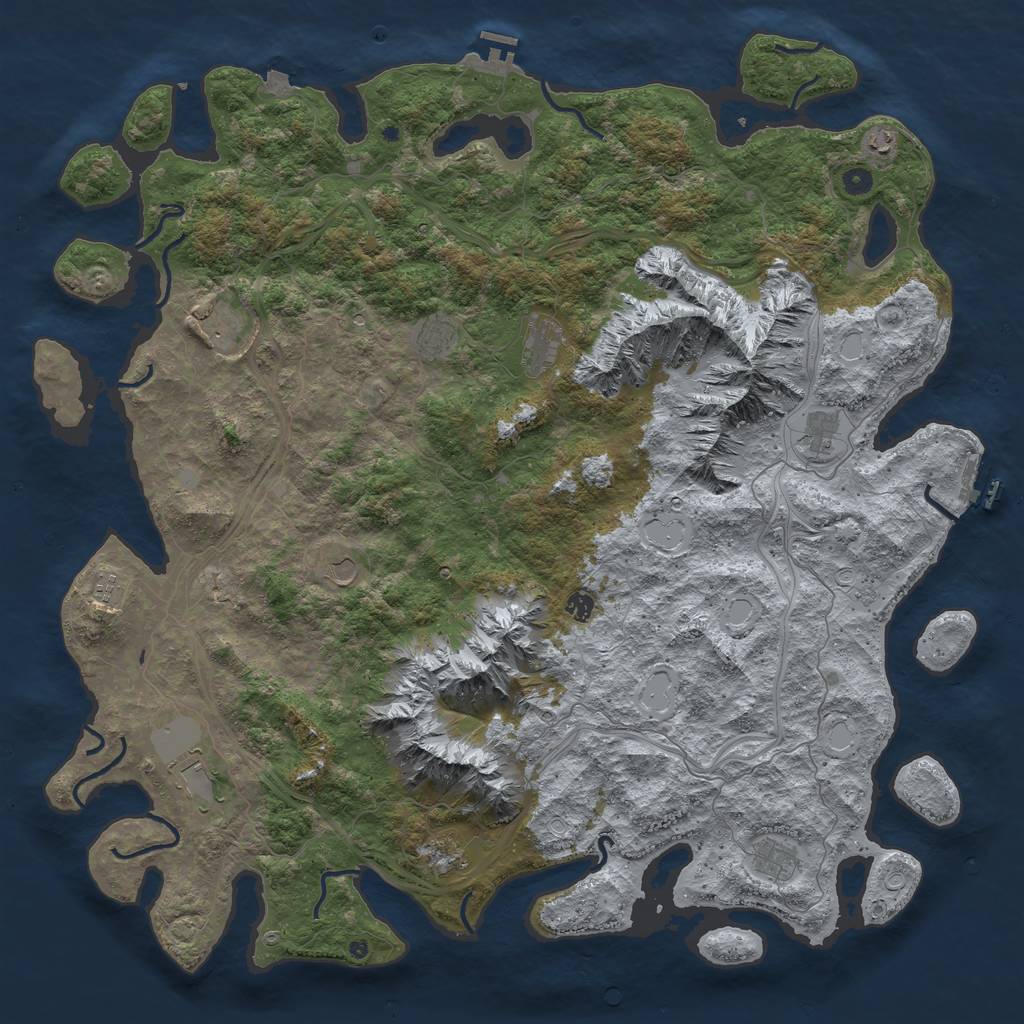 Rust Map: Procedural Map, Size: 5500, Seed: 82024, 19 Monuments