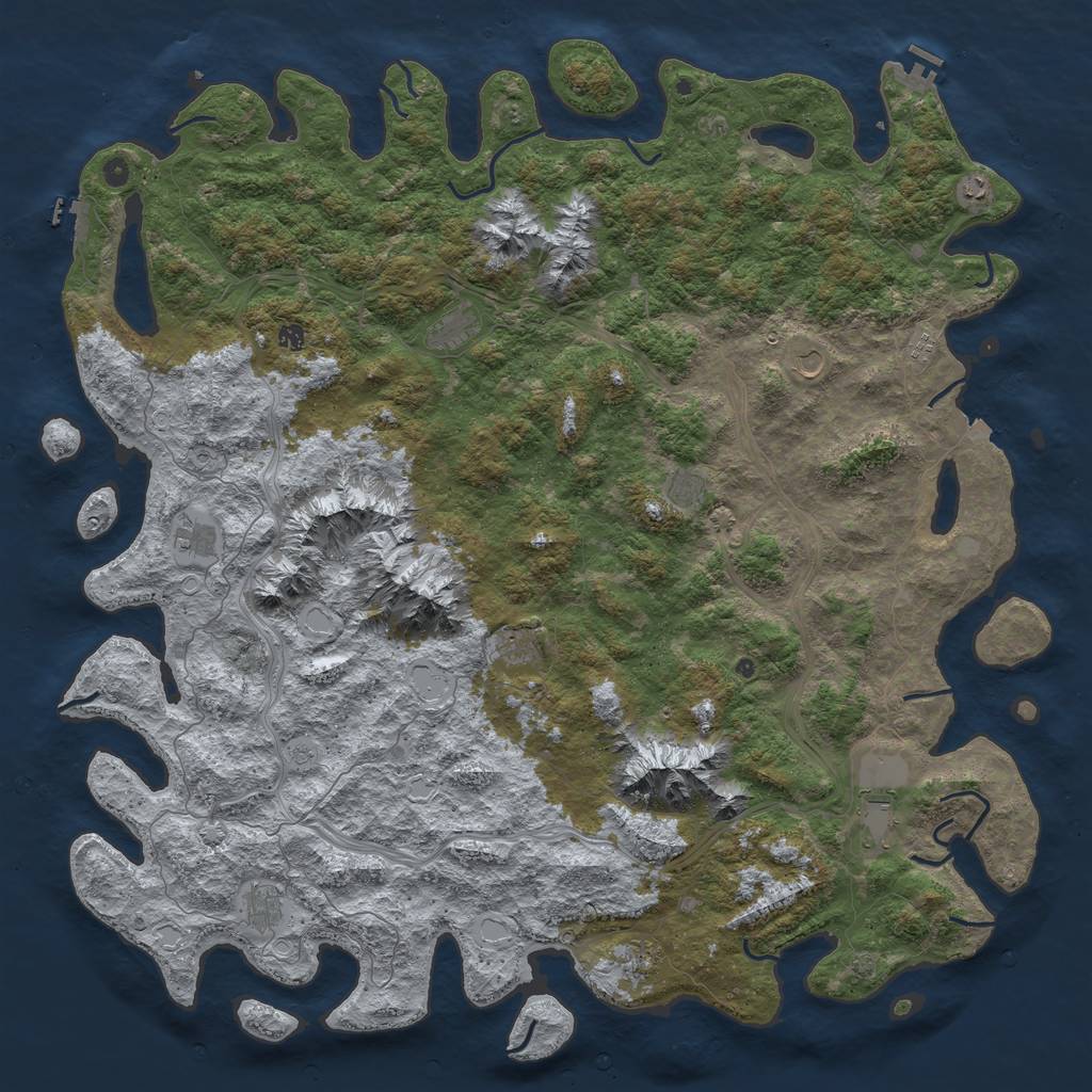 Rust Map: Procedural Map, Size: 6000, Seed: 66808737, 19 Monuments