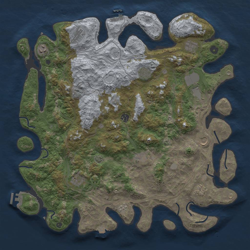 Rust Map: Procedural Map, Size: 4500, Seed: 1572893182, 19 Monuments