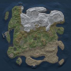 Thumbnail Rust Map: Procedural Map, Size: 3500, Seed: 1886362161, 17 Monuments