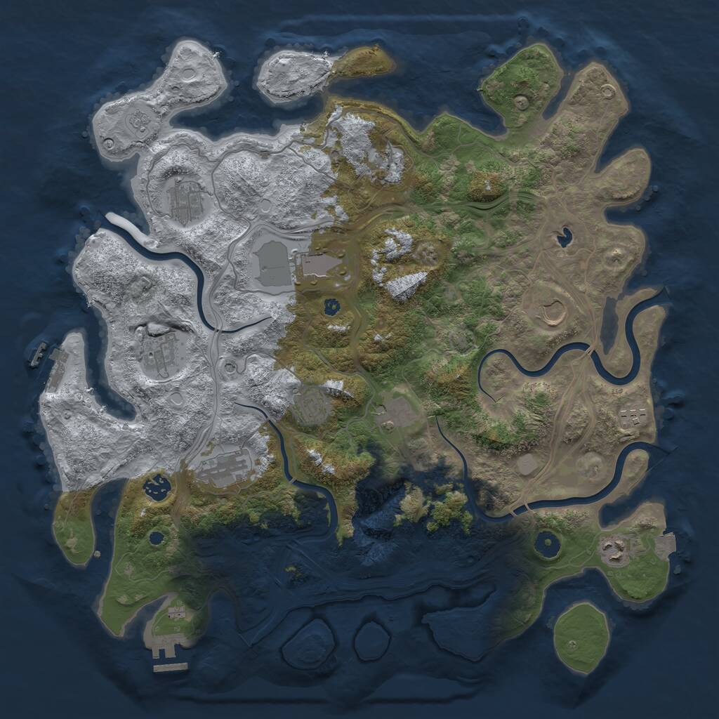 Rust Map: Procedural Map, Size: 4250, Seed: 1740, 17 Monuments
