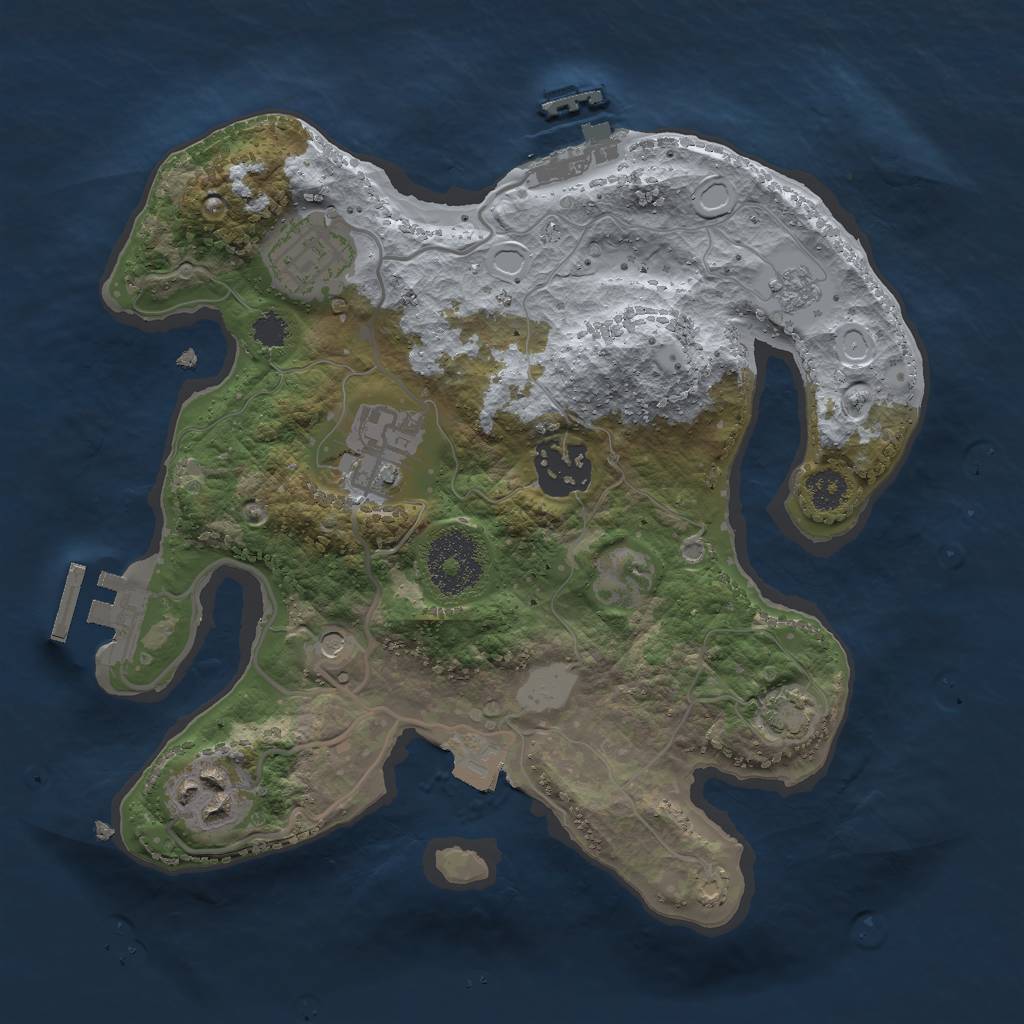 Rust Map: Procedural Map, Size: 2600, Seed: 8129, 12 Monuments