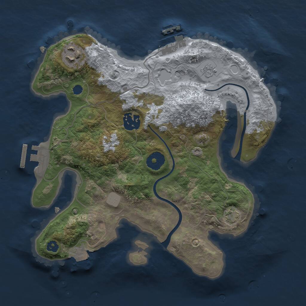 Rust Map: Procedural Map, Size: 2600, Seed: 8129, 7 Monuments