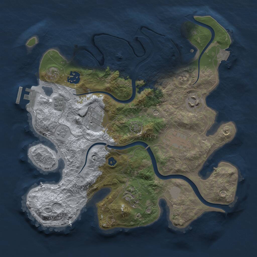 Rust Map: Procedural Map, Size: 3000, Seed: 2017396048, 11 Monuments