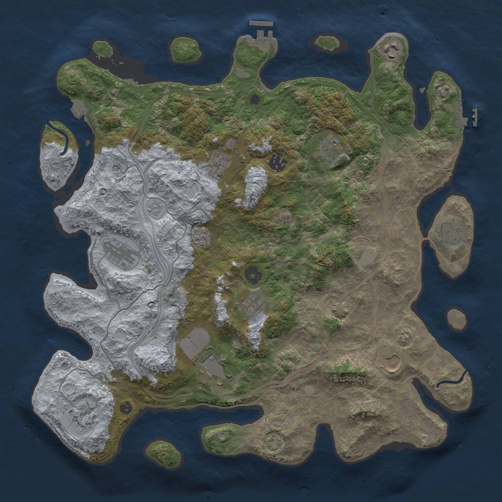 Rust Map: Procedural Map, Size: 4250, Seed: 19953939, 19 Monuments