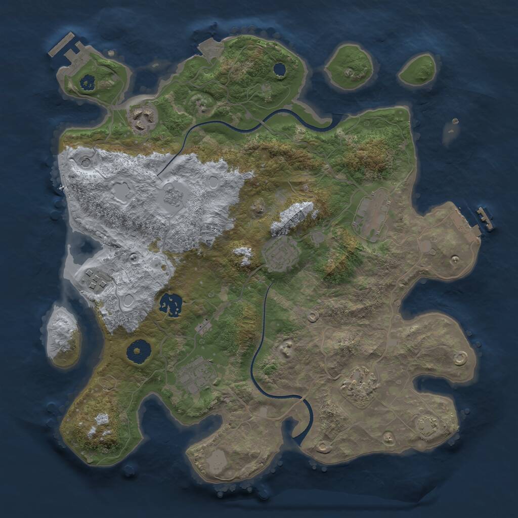 Rust Map: Procedural Map, Size: 3300, Seed: 1424520232, 13 Monuments