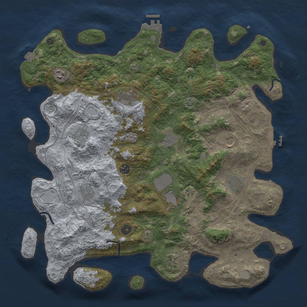 Rust Map: Procedural Map, Size: 4500, Seed: 523623637, 19 Monuments