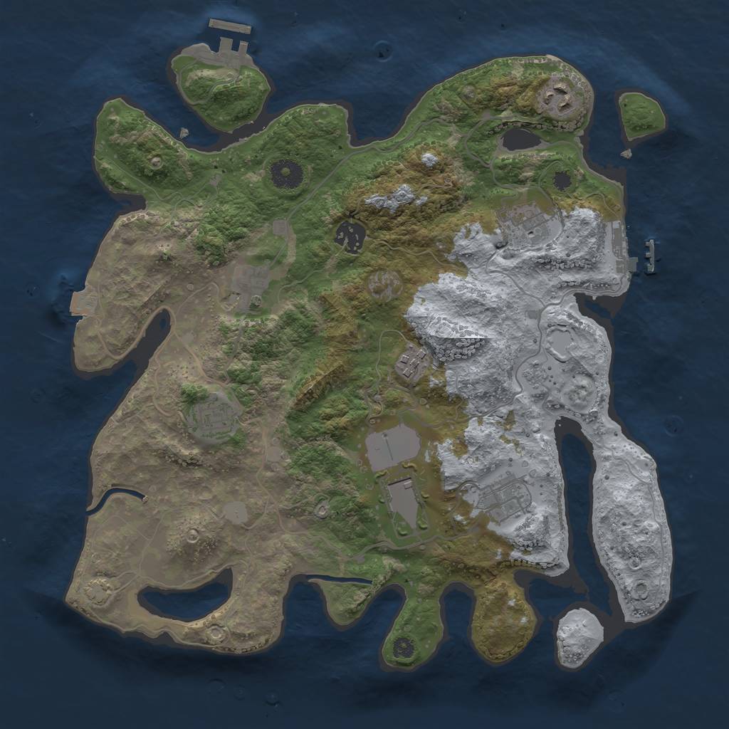 Rust Map: Procedural Map, Size: 3500, Seed: 82813, 15 Monuments