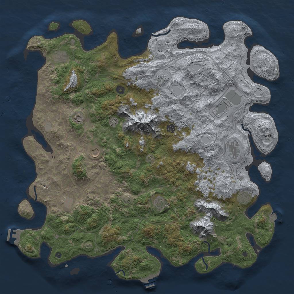 Rust Map: Procedural Map, Size: 5000, Seed: 1995415969, 19 Monuments