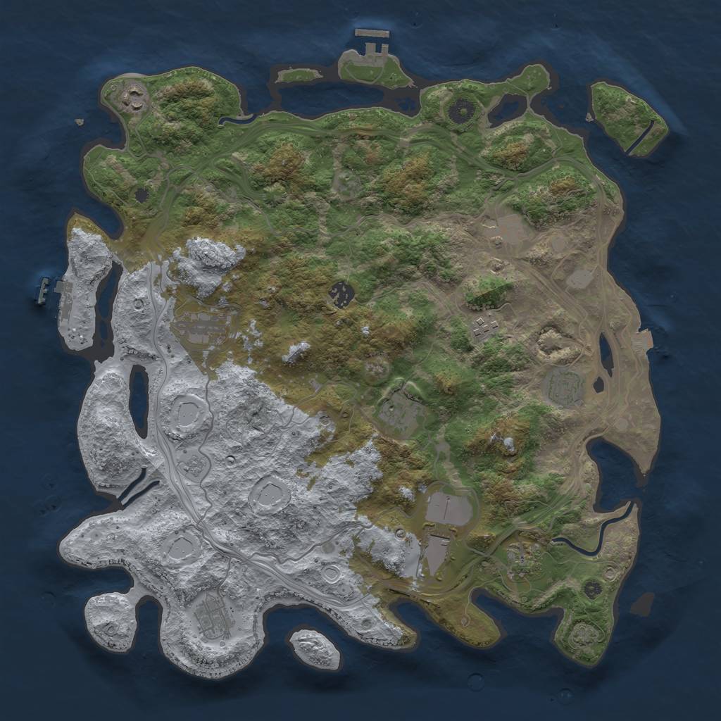 Rust Map: Procedural Map, Size: 4250, Seed: 1181898469, 18 Monuments