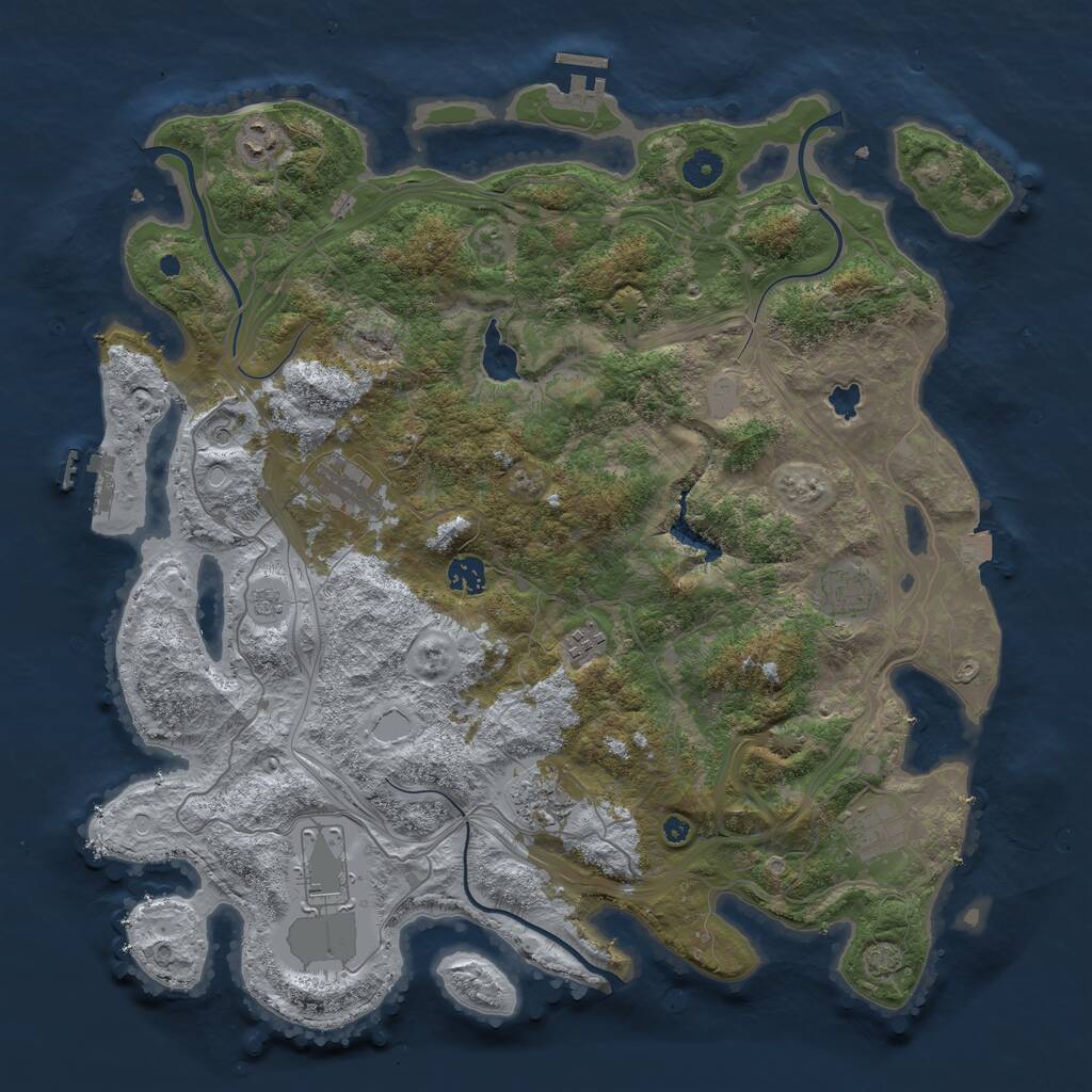 Rust Map: Procedural Map, Size: 4250, Seed: 1181898469, 14 Monuments