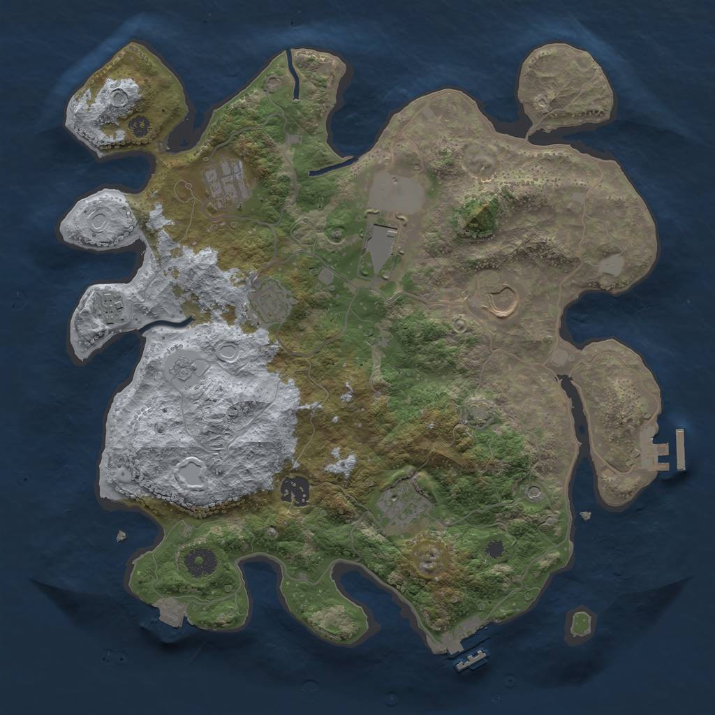 Rust Map: Procedural Map, Size: 3500, Seed: 248047, 15 Monuments