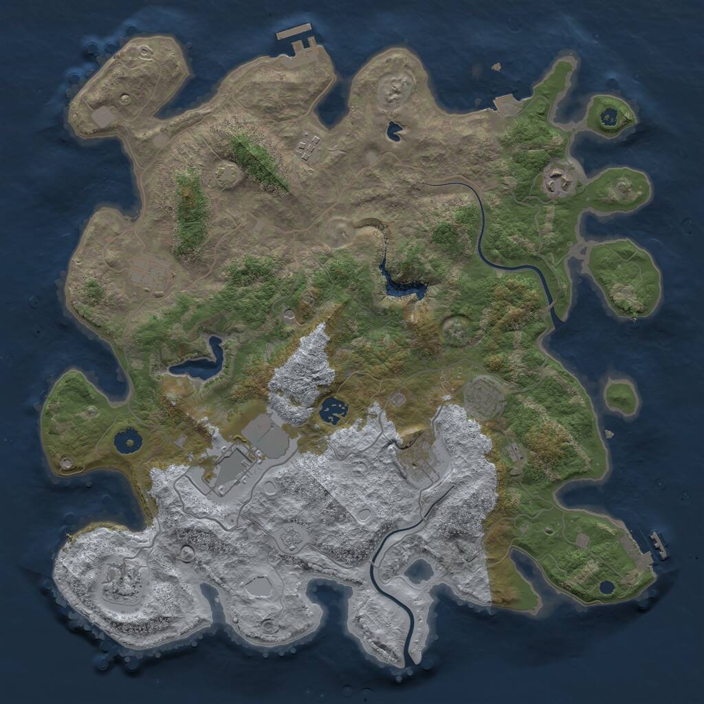 Rust Map: Procedural Map, Size: 4000, Seed: 23412342, 14 Monuments