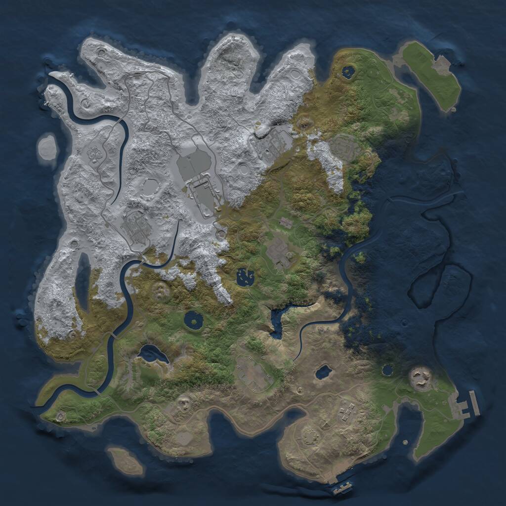 Rust Map: Procedural Map, Size: 4000, Seed: 1024735595, 15 Monuments