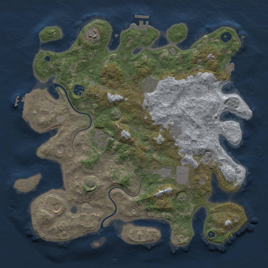 Rust Map: Procedural Map, Size: 3860, Seed: 1337, 14 Monuments