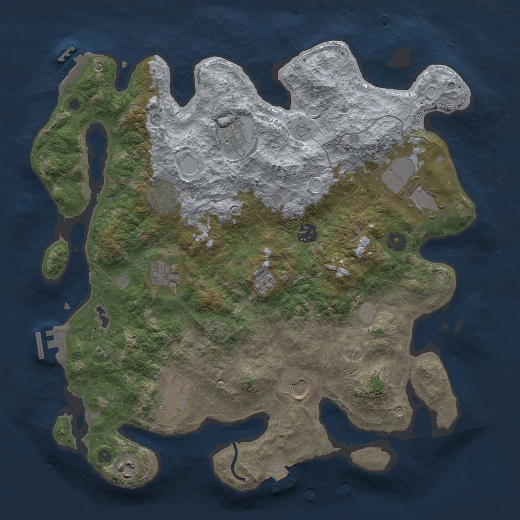 Rust Map: Procedural Map, Size: 3900, Seed: 551, 17 Monuments