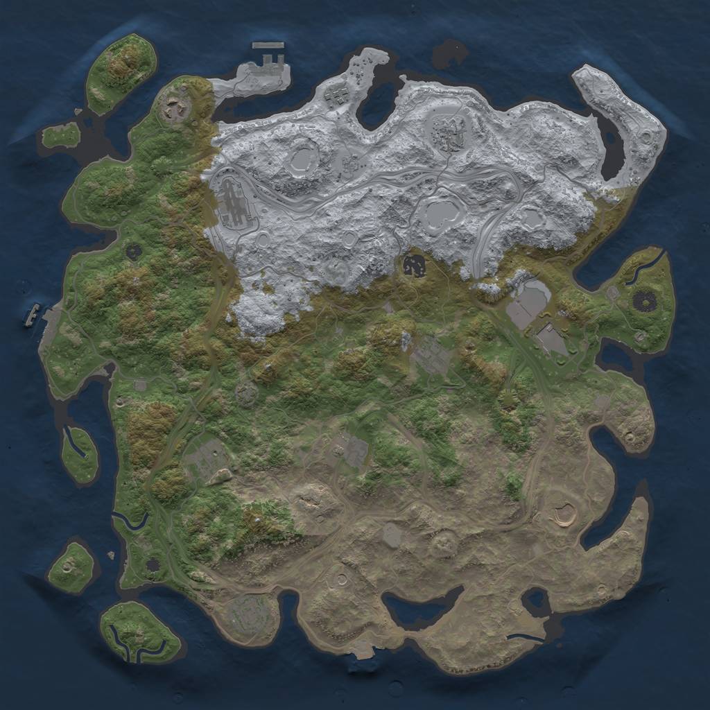 Rust Map: Procedural Map, Size: 4500, Seed: 29852, 19 Monuments