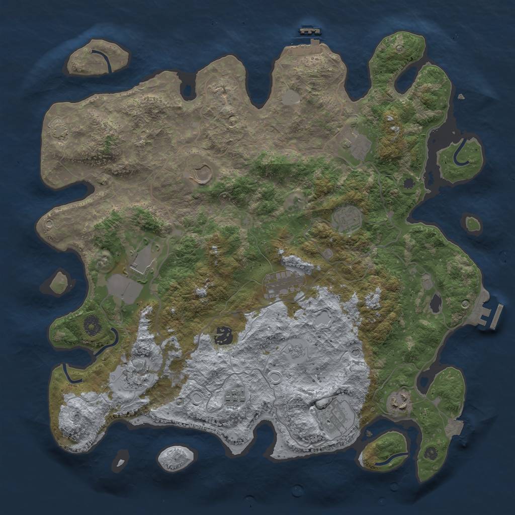 Rust Map: Procedural Map, Size: 4000, Seed: 27136409, 18 Monuments
