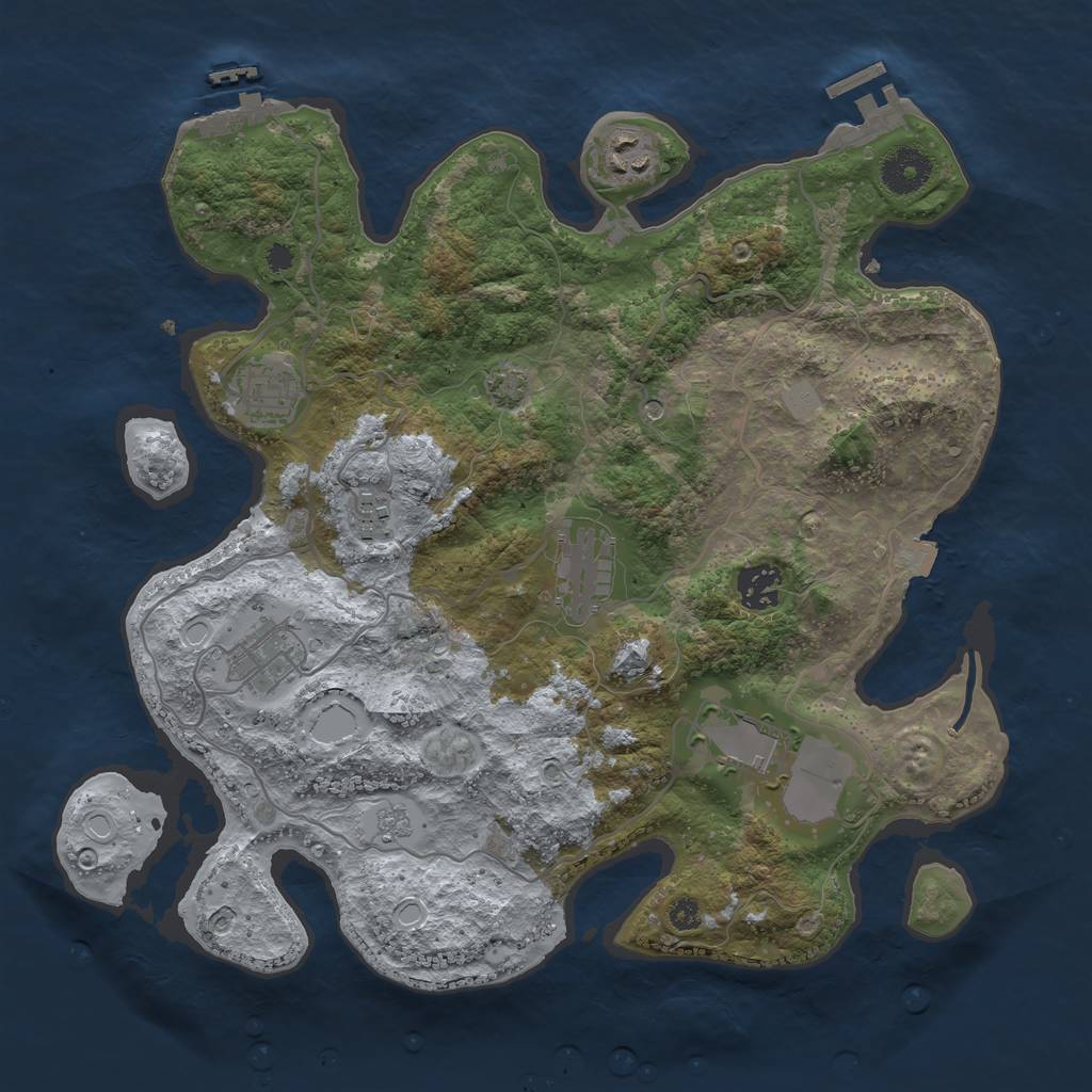 Rust Map: Procedural Map, Size: 3500, Seed: 939160210, 15 Monuments