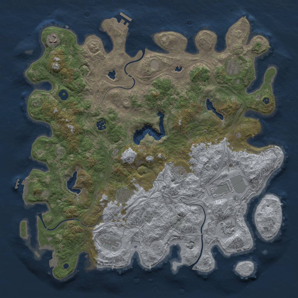 Rust Map: Procedural Map, Size: 4500, Seed: 1457783100, 15 Monuments