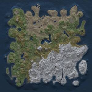 Thumbnail Rust Map: Procedural Map, Size: 4500, Seed: 1457783100, 15 Monuments