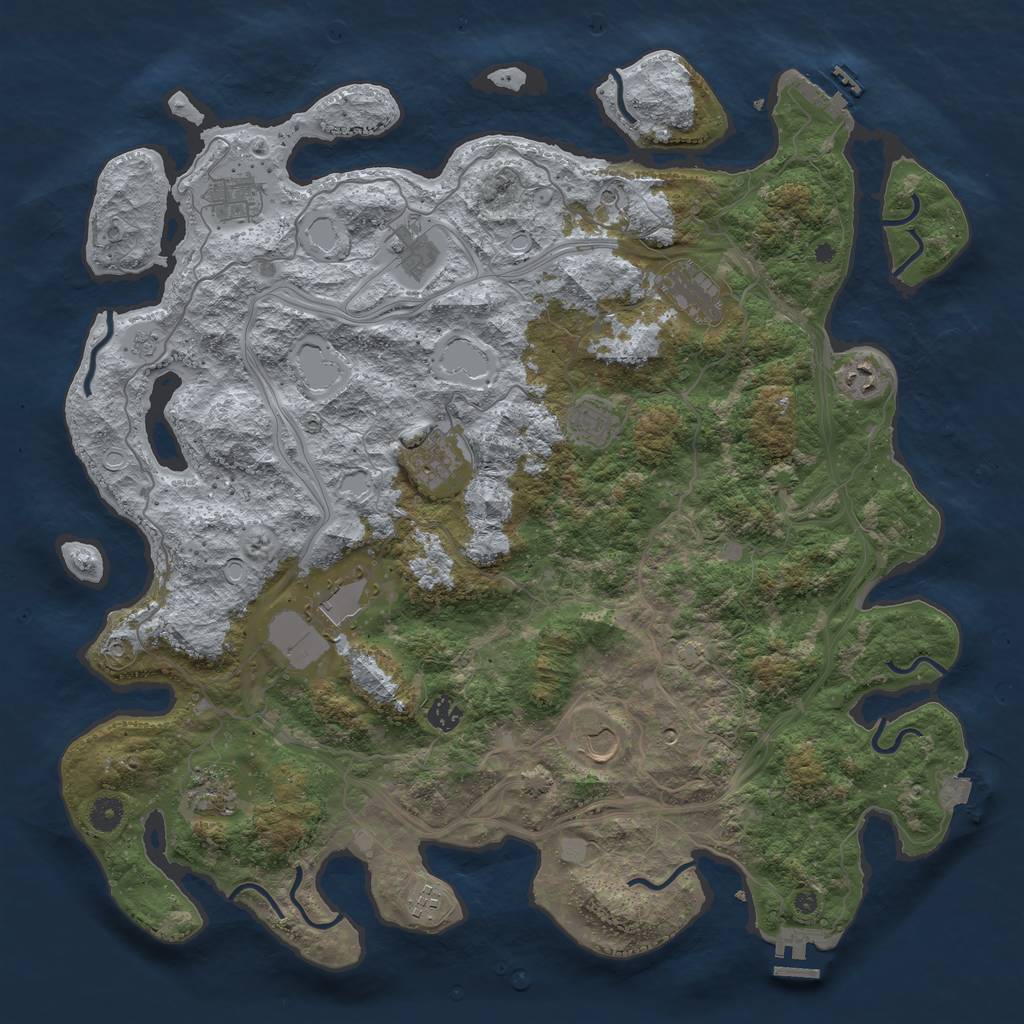 Rust Map: Procedural Map, Size: 4500, Seed: 76340195, 19 Monuments