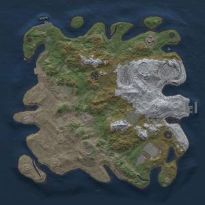 Thumbnail Rust Map: Procedural Map, Size: 3750, Seed: 24251952, 17 Monuments