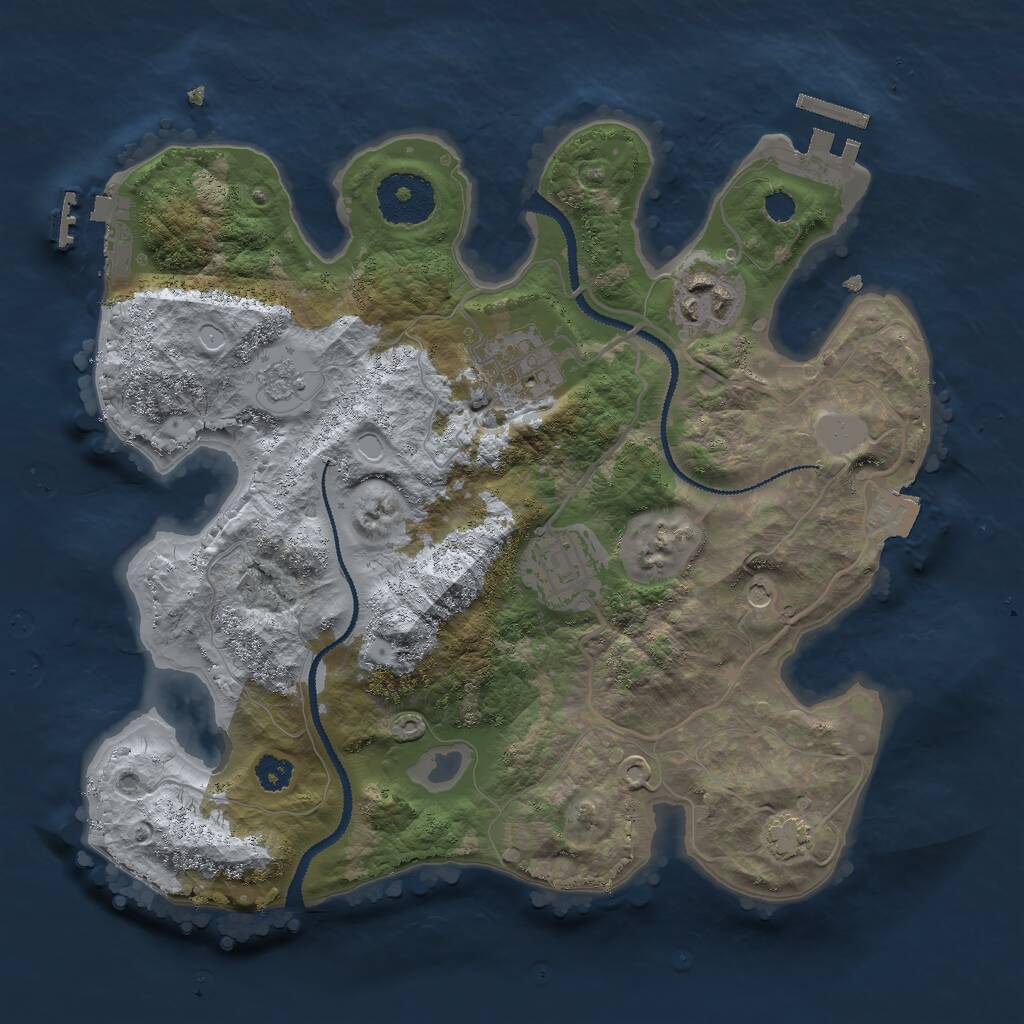 Rust Map: Procedural Map, Size: 2800, Seed: 544910384, 9 Monuments