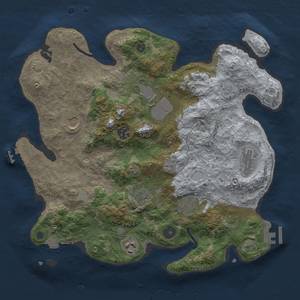 Thumbnail Rust Map: Procedural Map, Size: 3500, Seed: 147122847, 16 Monuments