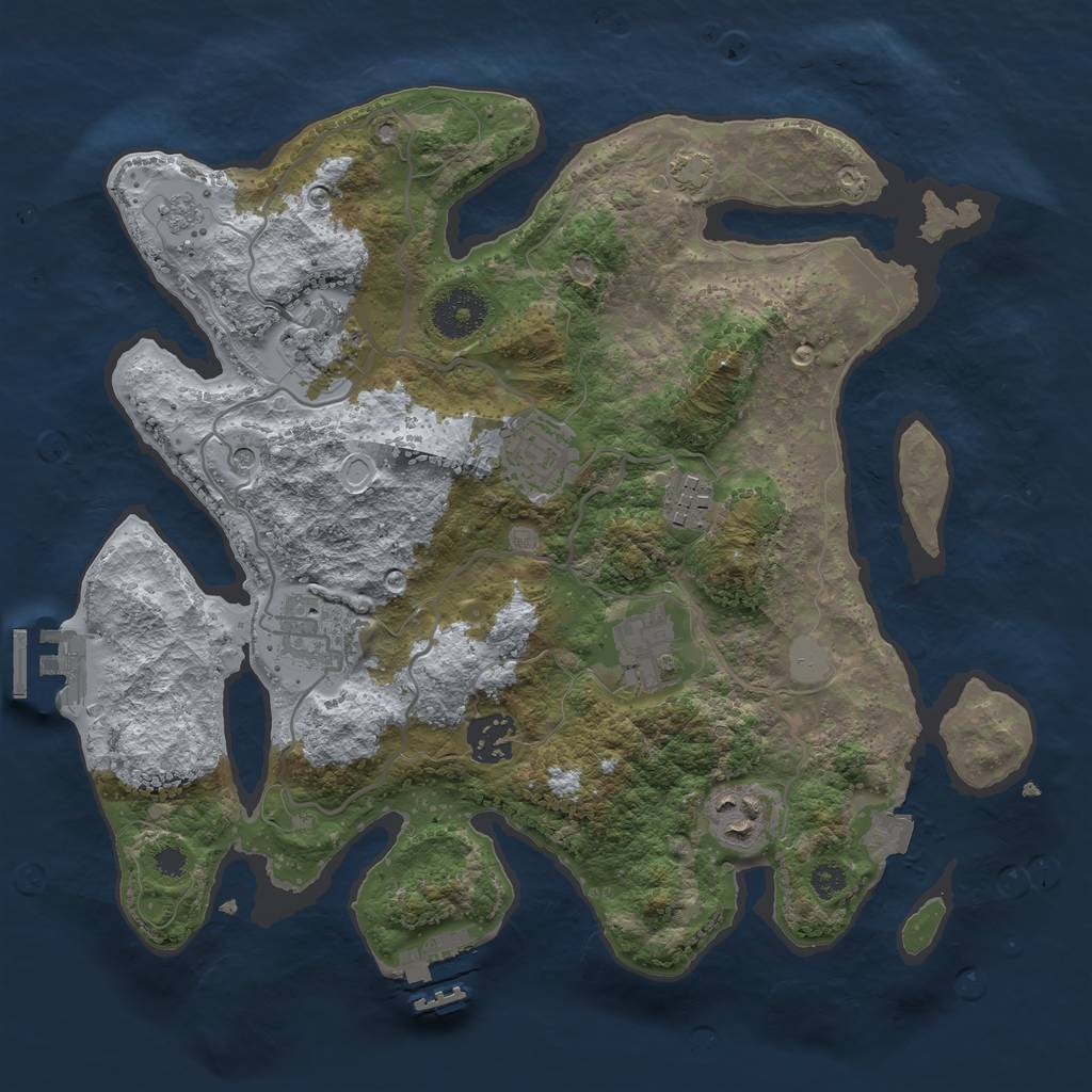 Rust Map: Procedural Map, Size: 3200, Seed: 950242915, 15 Monuments