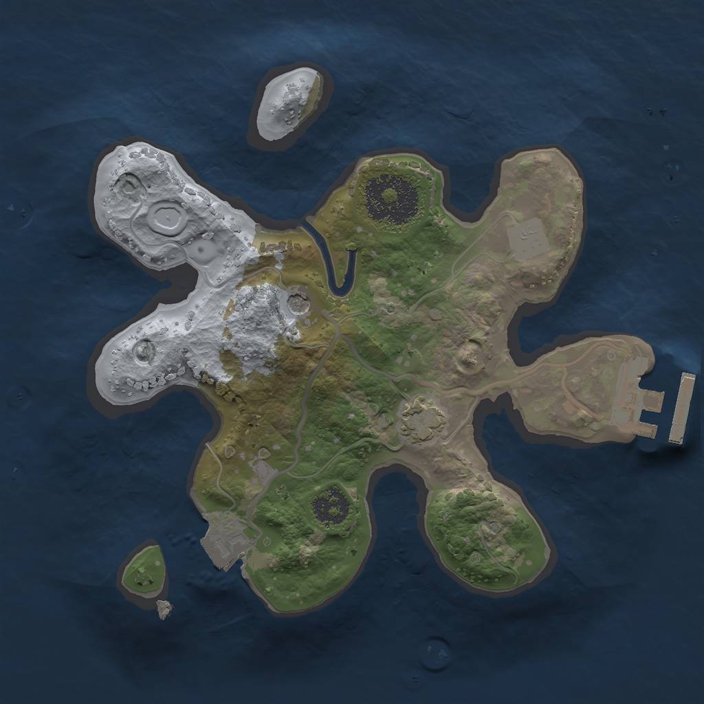 Rust Map: Procedural Map, Size: 2000, Seed: 1421134269, 6 Monuments