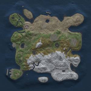 Thumbnail Rust Map: Procedural Map, Size: 3000, Seed: 707072730, 12 Monuments