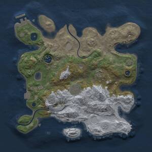 Thumbnail Rust Map: Procedural Map, Size: 3000, Seed: 707072730, 9 Monuments