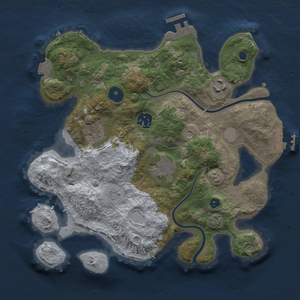 Rust Map: Procedural Map, Size: 3000, Seed: 1782339571, 10 Monuments