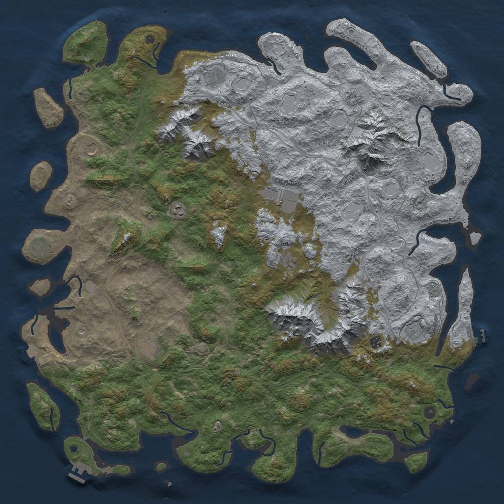 Rust Map: Procedural Map, Size: 6000, Seed: 271575600, 19 Monuments