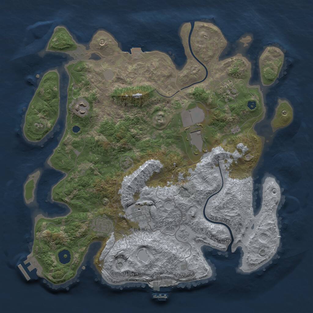 Rust Map: Procedural Map, Size: 3500, Seed: 55512996, 11 Monuments