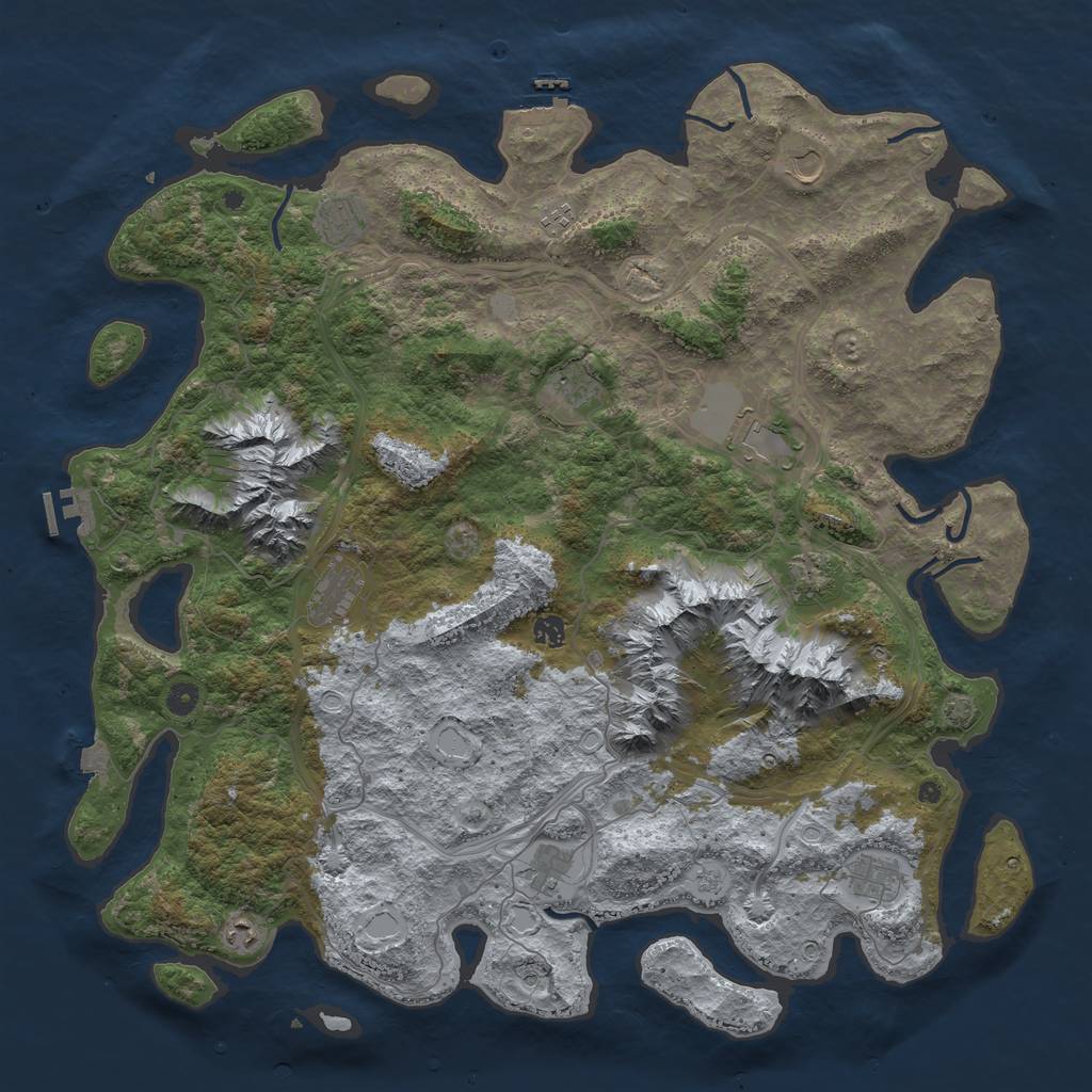 Rust Map: Procedural Map, Size: 5000, Seed: 241412, 19 Monuments