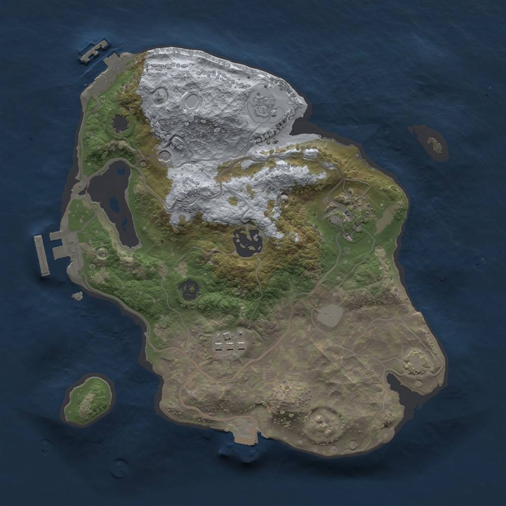 Rust Map: Procedural Map, Size: 2500, Seed: 771326040, 11 Monuments