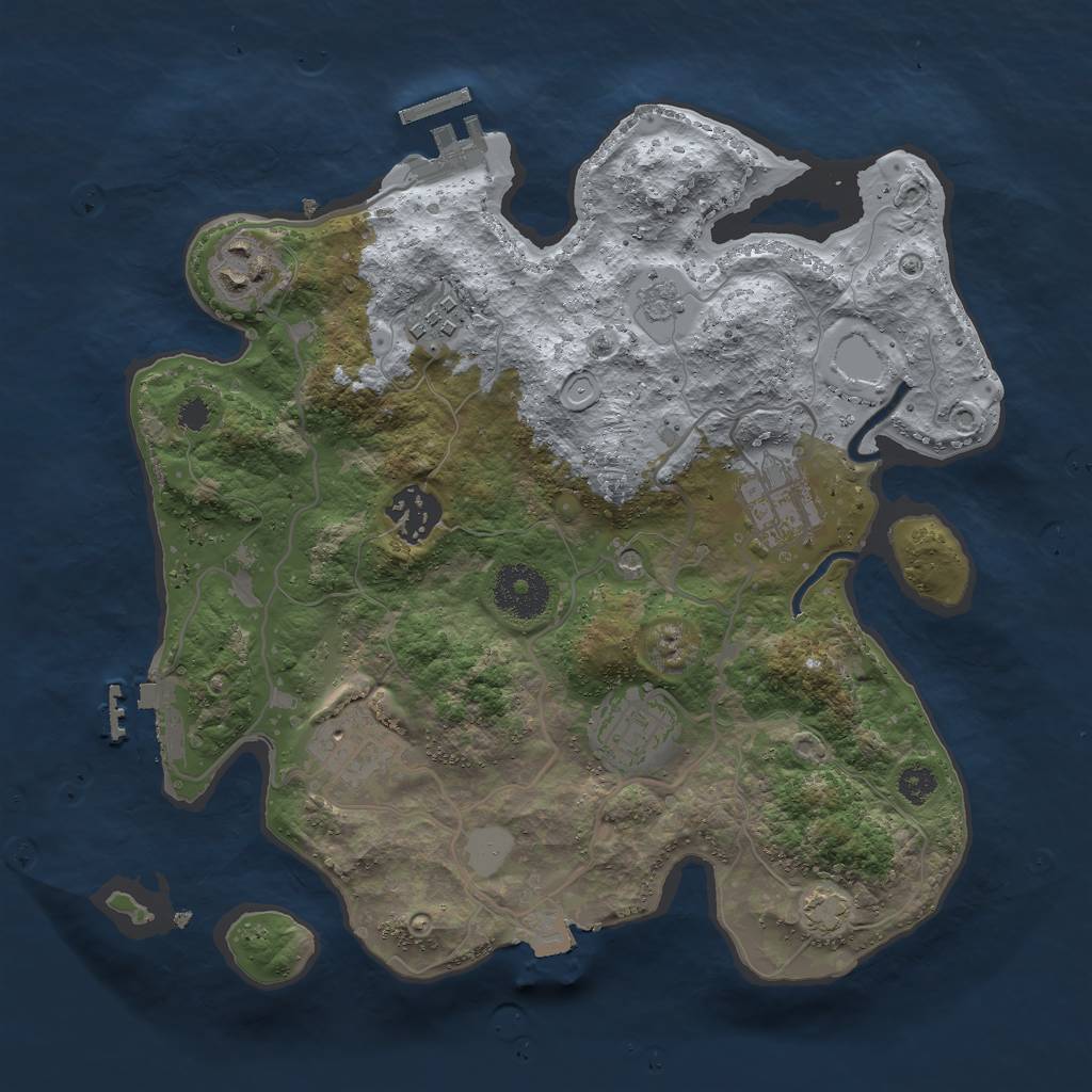 Rust Map: Procedural Map, Size: 3000, Seed: 28030, 14 Monuments