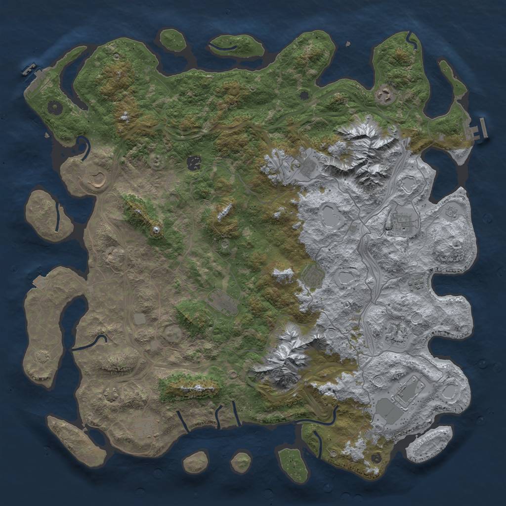 Rust Map: Procedural Map, Size: 5000, Seed: 1234978525, 19 Monuments